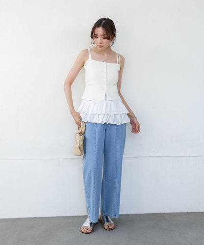 コットンフリルキャミトップス