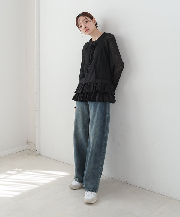 コットンフリルキャミトップス