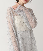 ミックスメッシュニットソートップス