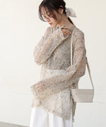 ミックスメッシュニットソートップス