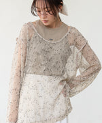 ミックスメッシュニットソートップス