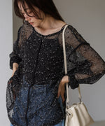 ミックスメッシュニットソートップス