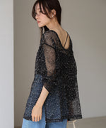 ミックスメッシュニットソートップス