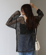 ミックスメッシュニットソートップス