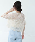 コード刺繍オーガンジーブラウス