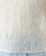 コード刺繍オーガンジーブラウス