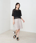 コード刺繍オーガンジーブラウス