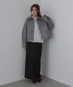 ムラ合皮配色ステッチジャケット