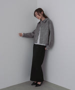 ムラ合皮配色ステッチジャケット