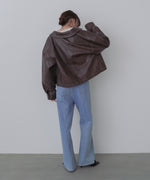 ムラ合皮配色ステッチジャケット