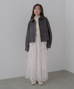 ムラ合皮配色ステッチジャケット