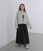 ムラ合皮配色ステッチジャケット