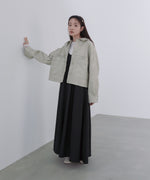 ムラ合皮配色ステッチジャケット