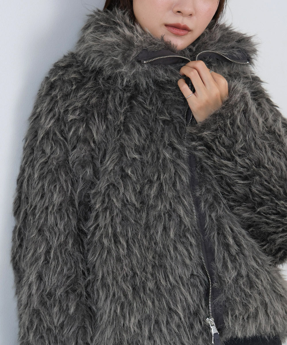 ミックスシープスタンドブルゾン