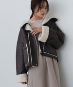 フェイクスエード×ボアボンディングムートンブルゾン