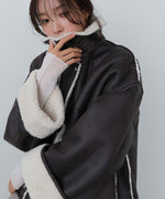 フェイクスエード×ボアボンディングムートンブルゾン