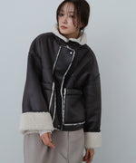 フェイクスエード×ボアボンディングムートンブルゾン