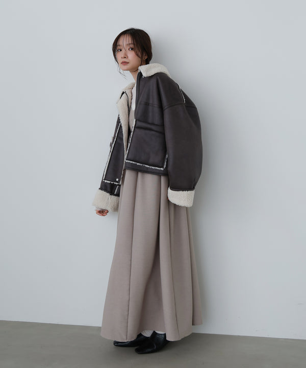 フェイクスエード×ボアボンディングムートンブルゾン