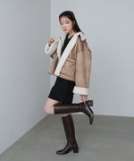 フェイクスエード×ボアボンディングムートンブルゾン