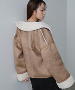 フェイクスエード×ボアボンディングムートンブルゾン