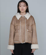 フェイクスエード×ボアボンディングムートンブルゾン