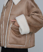 フェイクスエード×ボアボンディングムートンブルゾン