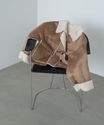 フェイクスエード×ボアボンディングムートンブルゾン