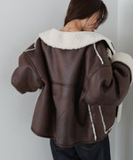 フェイクスエード×ボアボンディングムートンブルゾン