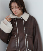 フェイクスエード×ボアボンディングムートンブルゾン