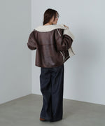 フェイクスエード×ボアボンディングムートンブルゾン