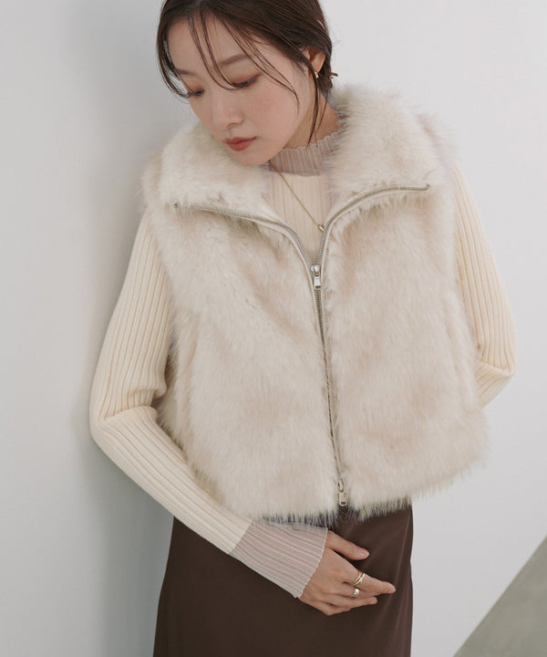 ミックスファーＷジップベスト