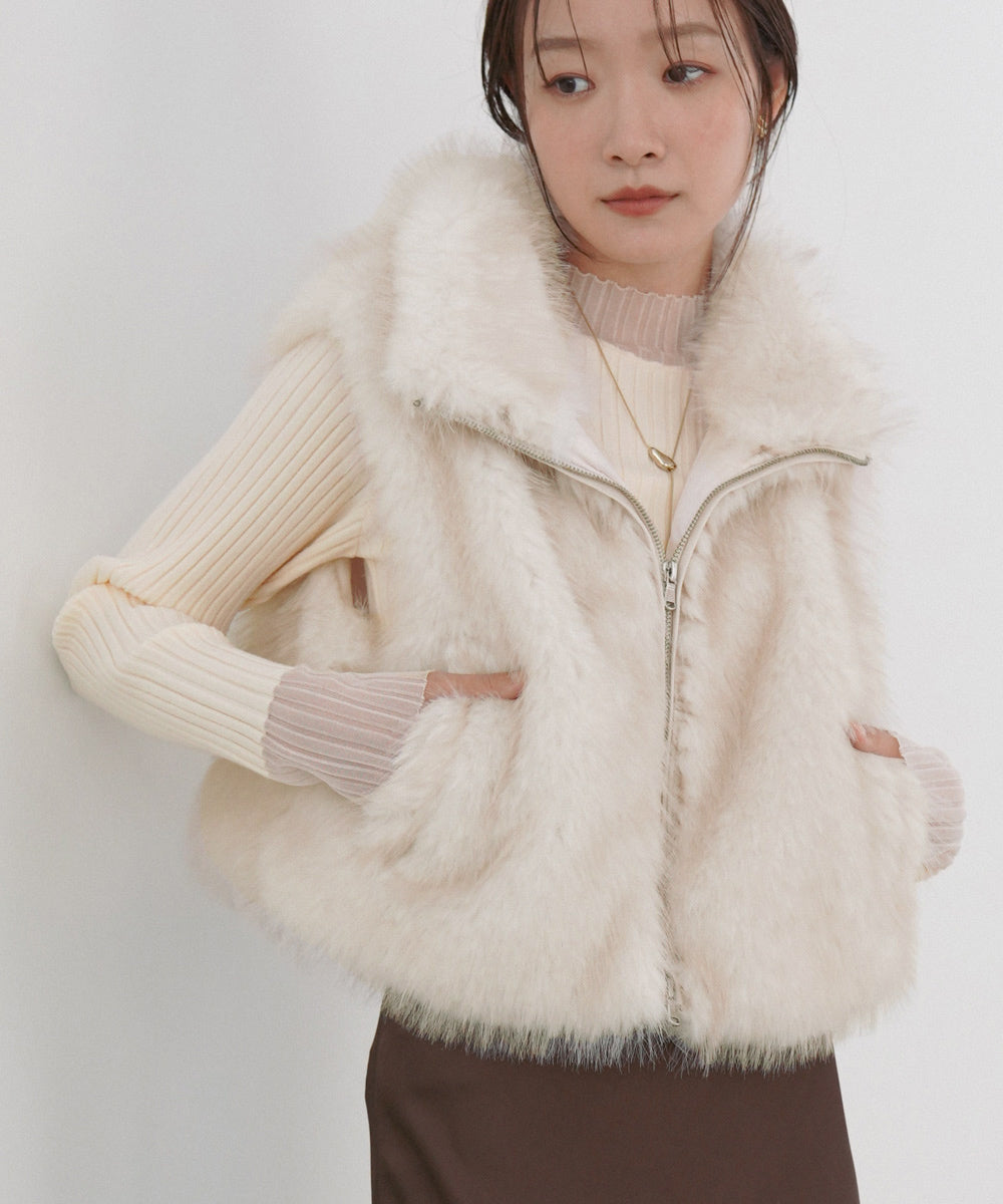 ミックスファーＷジップベスト