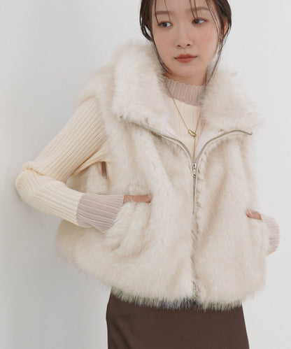 ミックスファーＷジップベスト