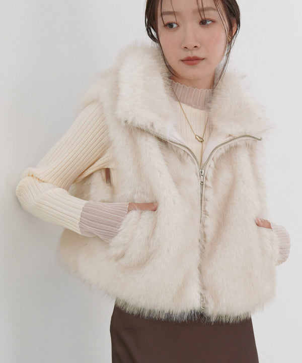 ミックスファーＷジップベスト