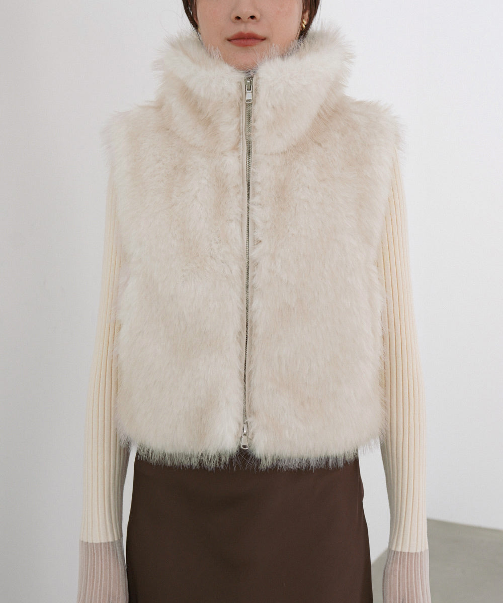 ミックスファーＷジップベスト