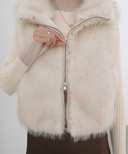 ミックスファーＷジップベスト