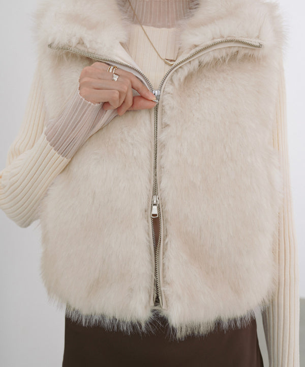 ミックスファーＷジップベスト