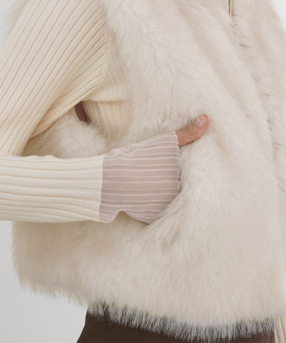 ミックスファーＷジップベスト