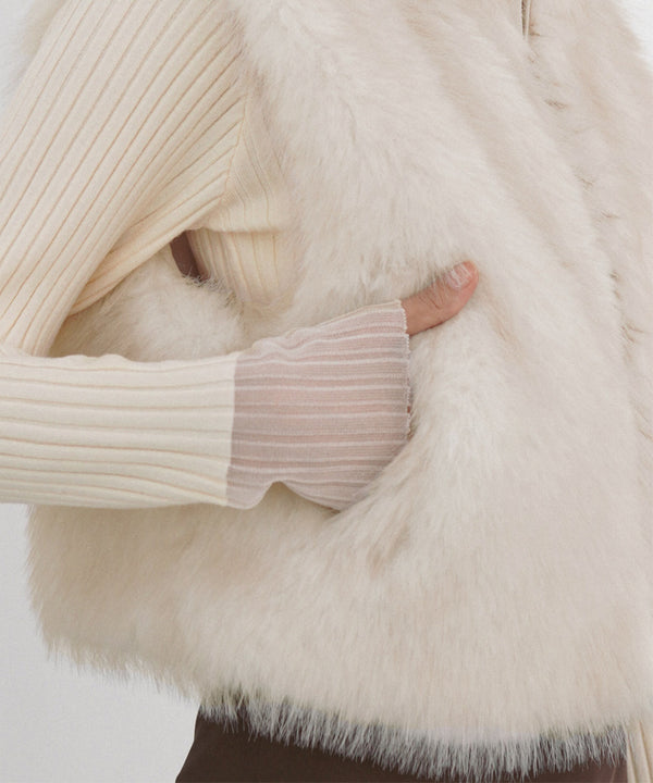 ミックスファーＷジップベスト