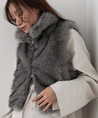 ミックスファーＷジップベスト