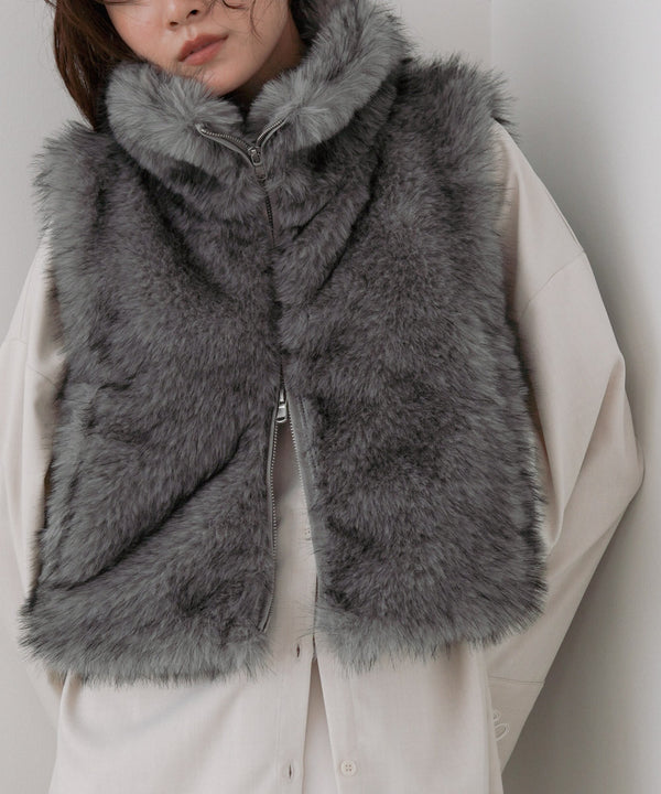 ミックスファーＷジップベスト