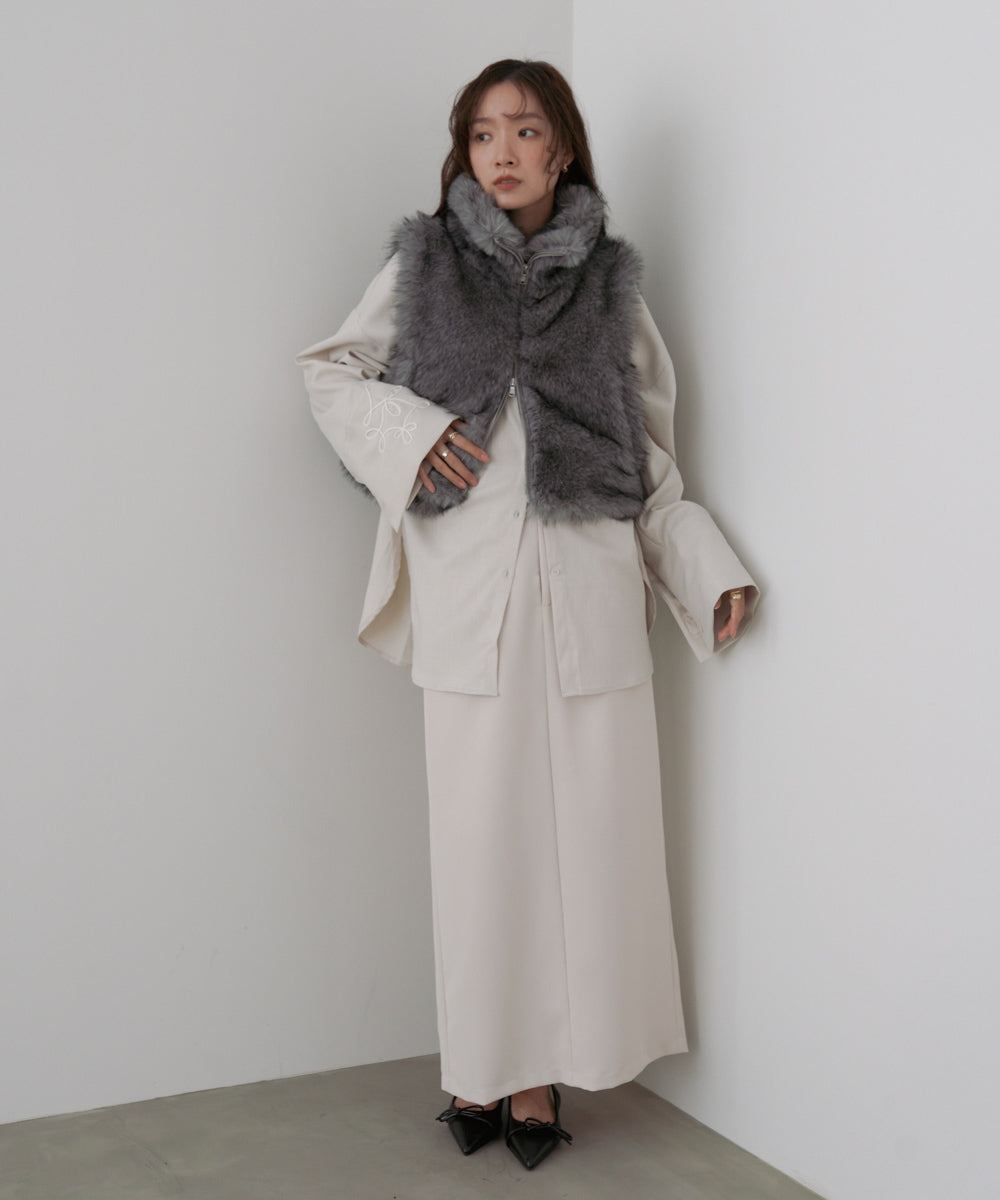 ミックスファーＷジップベスト