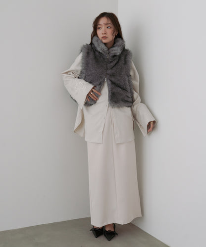 ミックスファーＷジップベスト