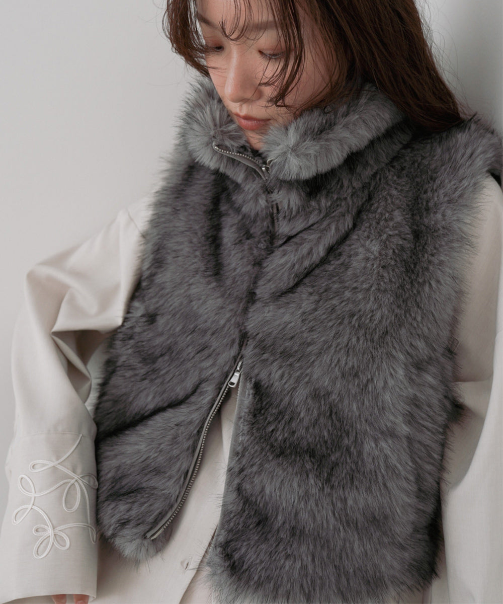 ミックスファーＷジップベスト