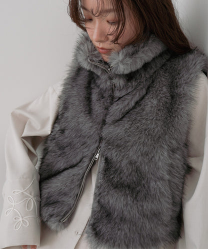 ミックスファーＷジップベスト