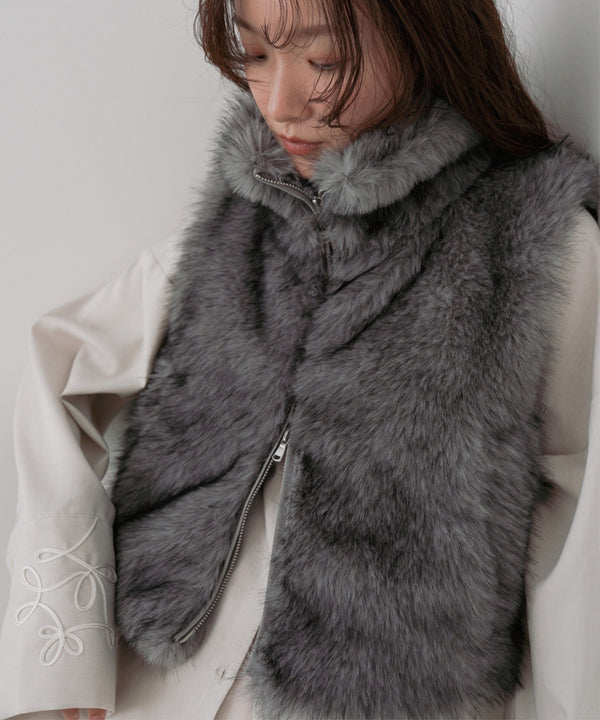 ミックスファーＷジップベスト