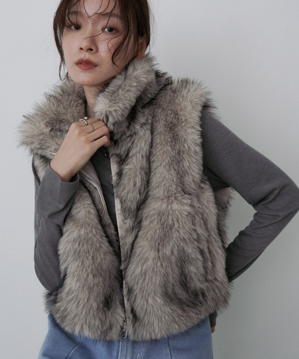 ミックスファーＷジップベスト