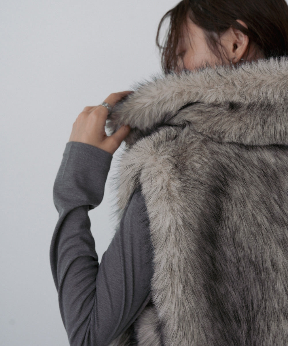 ミックスファーＷジップベスト