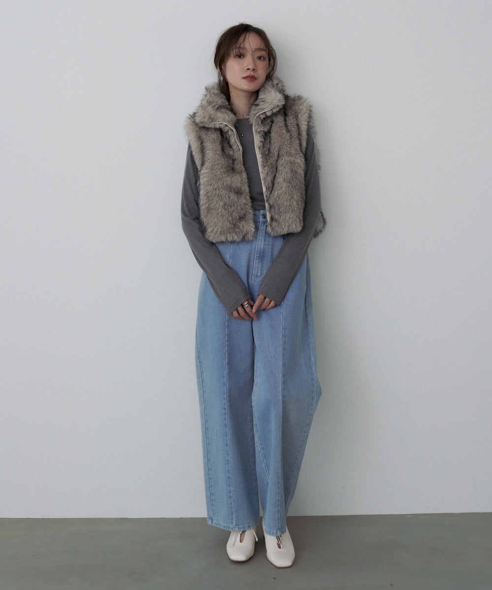 ミックスファーＷジップベスト