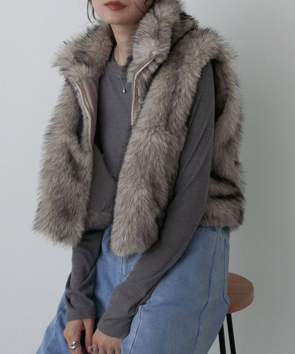 ミックスファーＷジップベスト